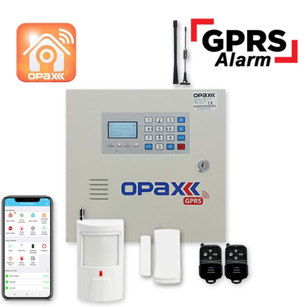 OPAX-2646 KABLOLU I KABLOSUZ GPRS ALARM PANELİ ( 1 YIL AHM ÜCRETSİZ )